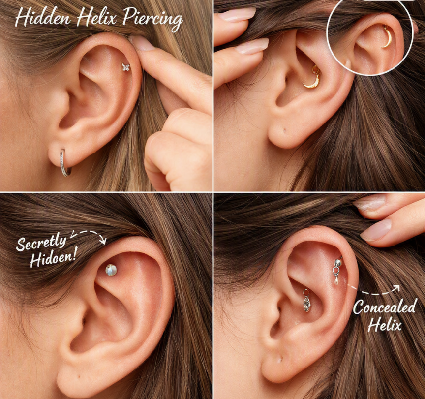 Hidden Helix Piercing: Pain, Healing, Jewelry & Aftercare Guide
