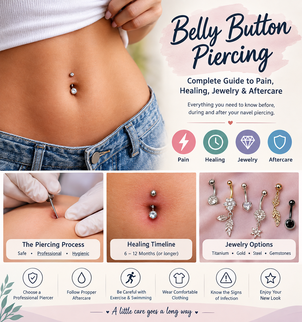 Belly Button Piercing: Complete Guide to Pain, Healing, Jewelry & Aftercare