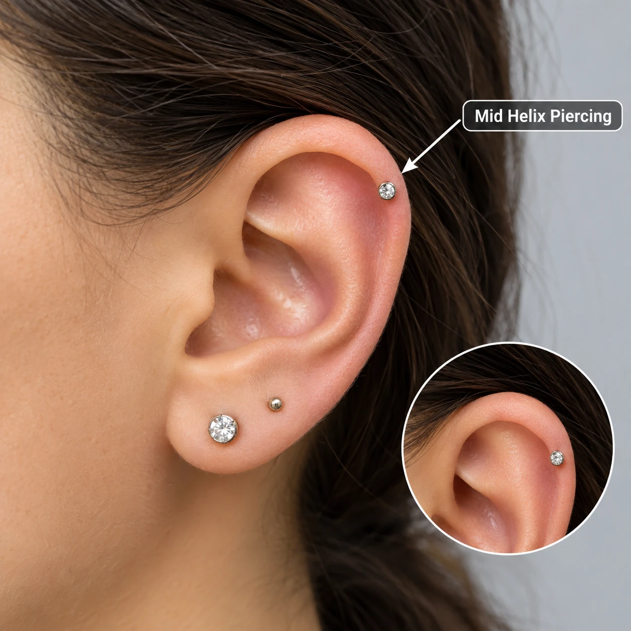 Mid Helix Piercing: Pain, Healing & Jewelry Guide