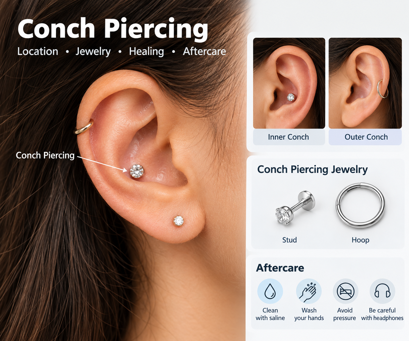 CONCH PIERCING Guide